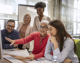 diverse group of professionals collaborating 