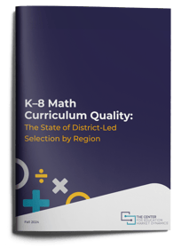 K-8 Math Curriculum Quality by Region report