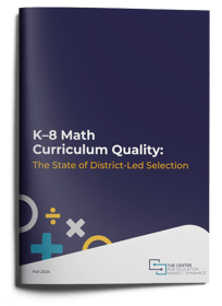 K-8 Math Curriculum Quality report